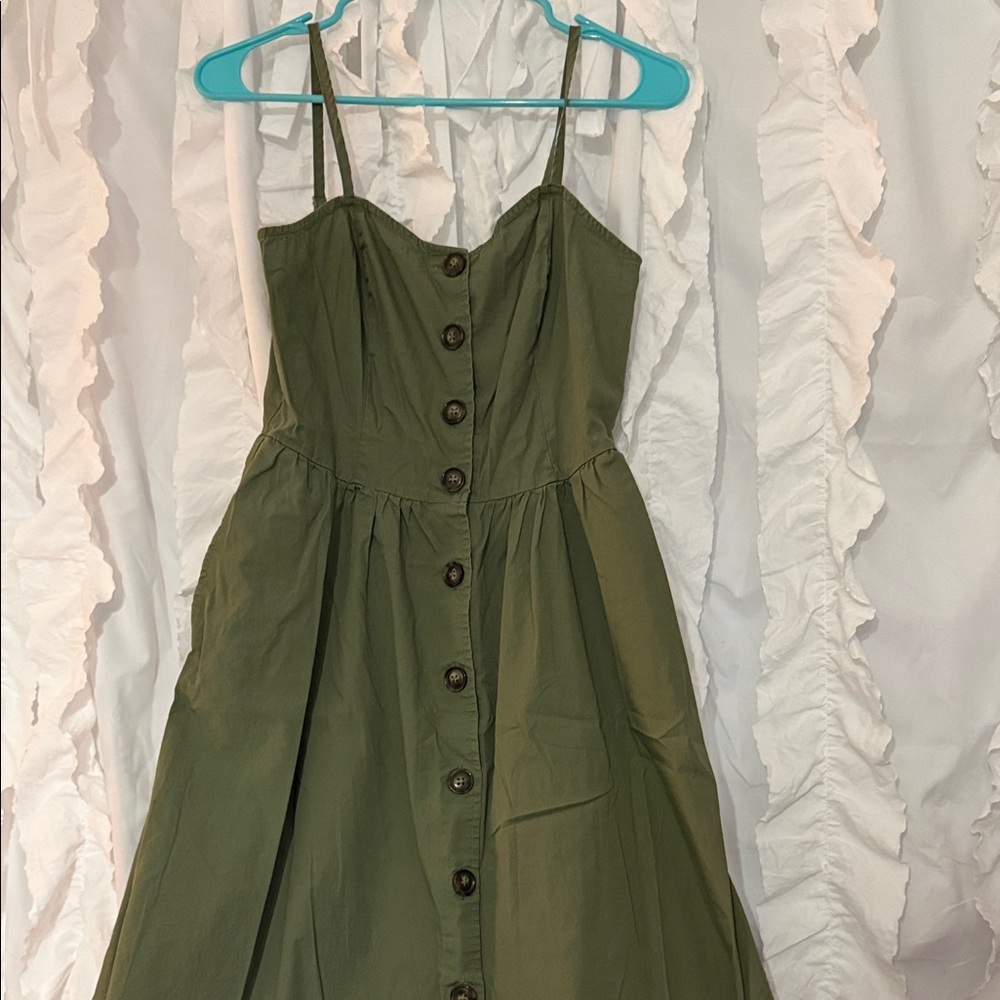 Who What Wear Forest Green Midi Dress